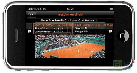 L’application iPhone Roland Garros 2010