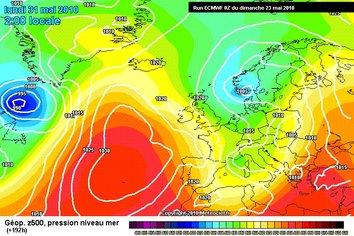 Retour d'une tendance orageuse et d'une baisse des températures à partir du milieu de semaine prochaine.