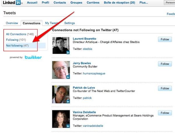 linkedin client twitter 1 Linkedin se transforme en client Twitter