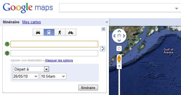 Google Transit : Planifiez vos trajets de transports en communs