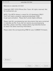 TUTO Redsn0w : Jailbreak firmware 4.0 iPhone 3G