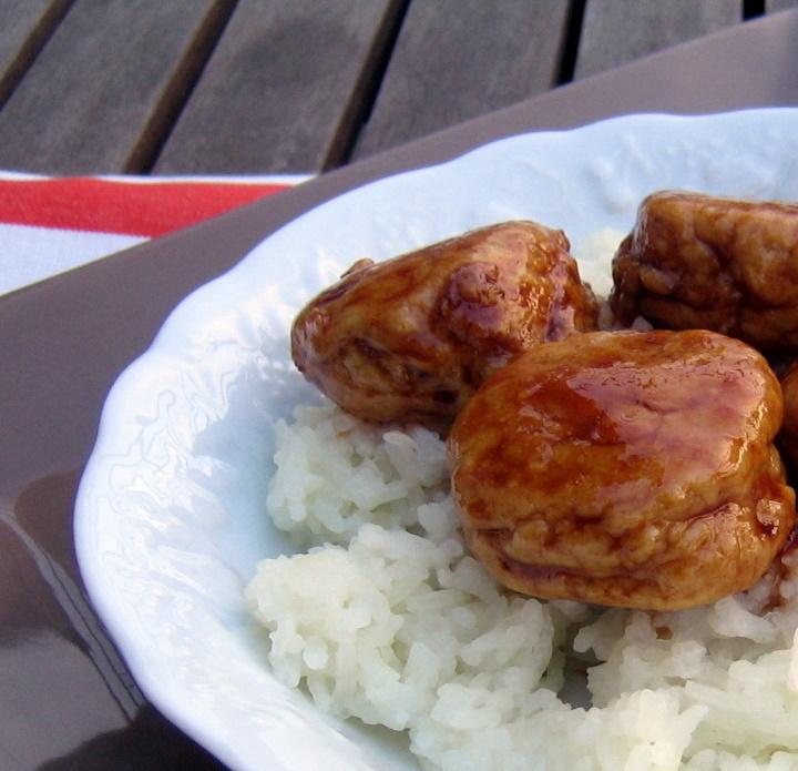 Boulettes de poulet caramélisées...pour une soirée d'inspiration asiatique