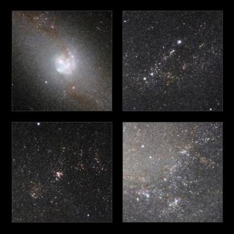 Details de la galaxie M83 dans l'infrarouge