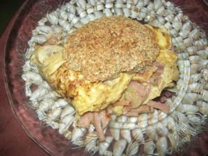 Pain fourré avec l’omelette au jambon – de Beldou