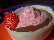 crème chocolat mousse fraises dans coque gourmande