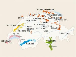 Les différents vignobles suisses…