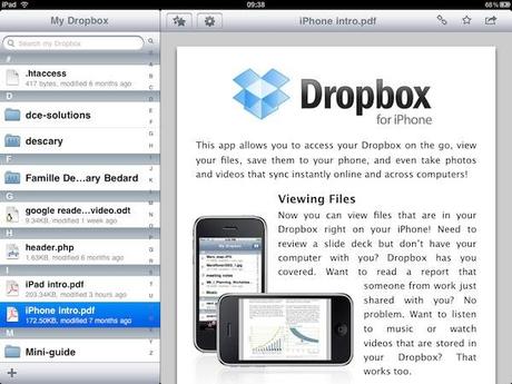 dropbox ipad 10 applications gratuites pour votre iPad