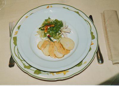 Salade rustique de foie gras cru