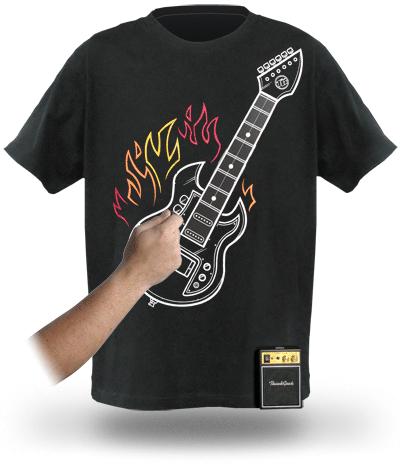 electronic rock guitar shirt anim Les t shirt qui font de la guitare ou de la batterie
