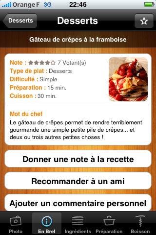 IDélices: Une application Iphone qui propose de recettes, et bien plus encore …