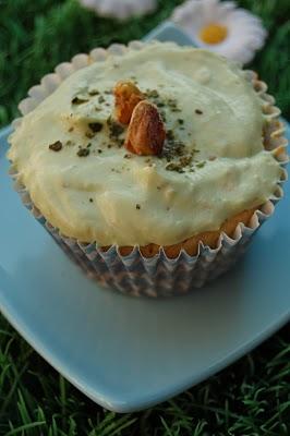 CupCake courgette-chêvre crème d'avocat-pistache