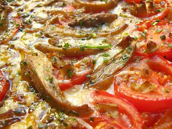 Tarte Fine Tomates & Parmesan aux Pleurotes 