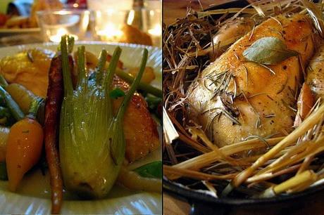 Le poulet à la paille et les divins légumes du potager d'Alain