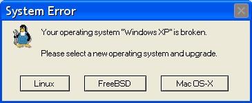 error message Générateur : créer votre propre message derreur XP / 95 / 98