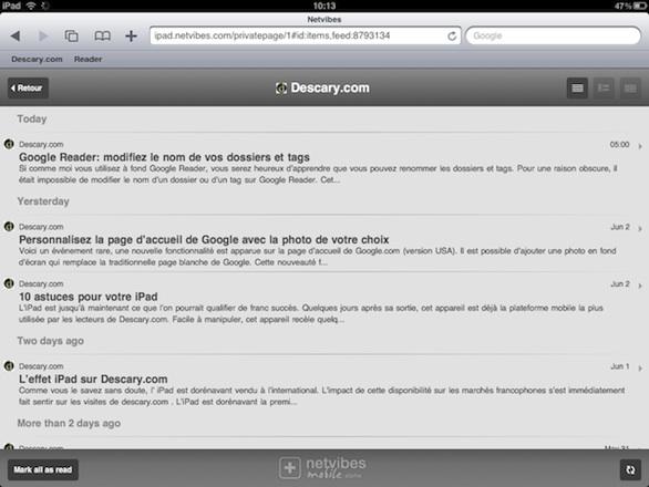 netvibes ipad Netvibes lance une version iPad 