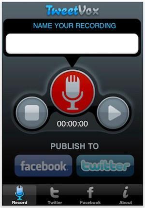 TweetVox : postez des messages audio sur Facebook et Twitter