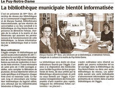 ..INFORMATISATION de la BIBLIOTHÈQUE.Suggestion à Mme la ...