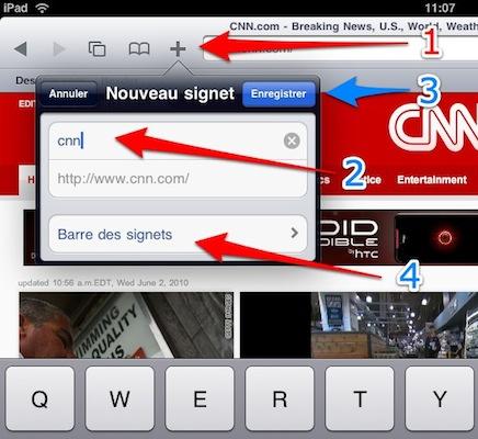 barre des signets 2 iPad : comment utiliser la barre des signets de Safari