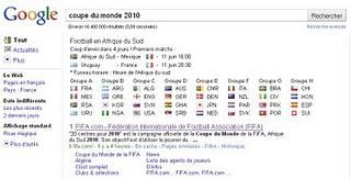 Google et la coupe du monde 2010