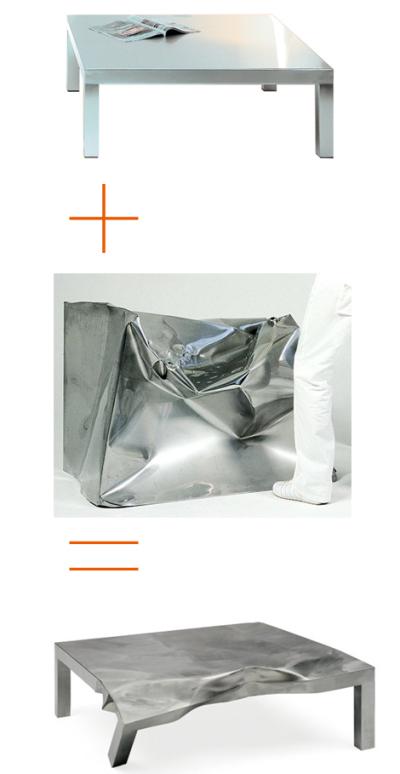 Table basse Crash par Gianni Osgnach, blog-espritdesign.com