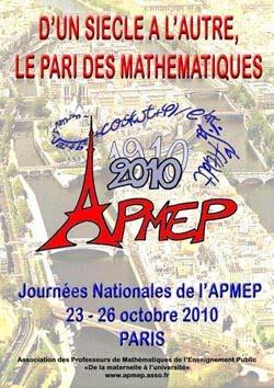 Journées Nationales de l'APMEP : du samedi 23 au mardi 26 octobre 2010