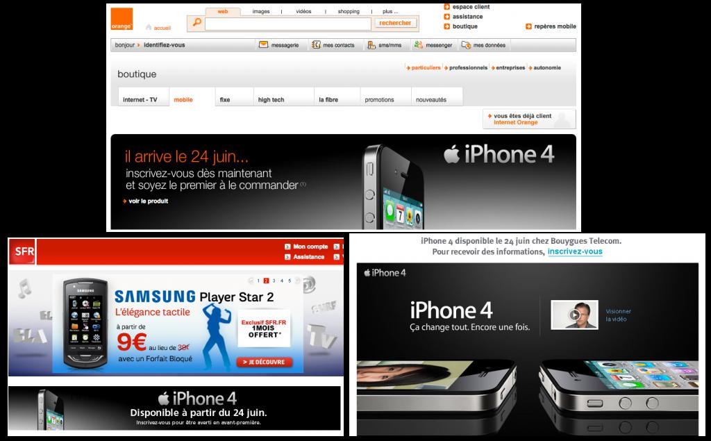 L’iPhone 4 disponible chez Orange, SFR et Bouygues le 24 juin !