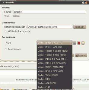 capture vlc format 295x300 Screencast sous Linux