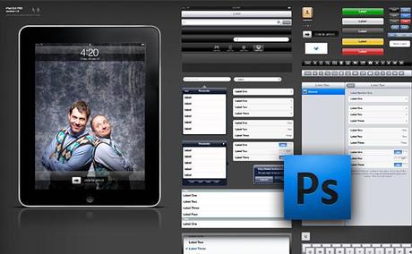 ipad GUI PSD1 Mobility Mockup PSD   Eléments pour maquettes d’applications Web ou mobiles