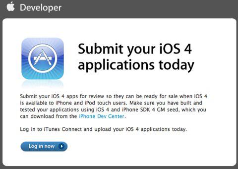 Soumettre les applications à Apple pour l’iOS 4
