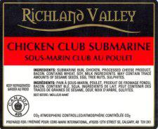 Richland Valley - Sous-marin club au poulet
