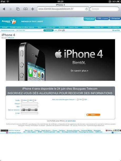 Bouygues – Sfr – Orange – Fnac: Les réservations pour l’iPhone 4 sont Ouvertes..