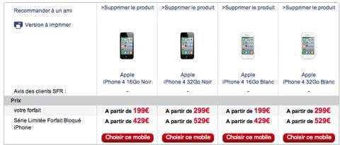 Pré-commandes de l’iPhone 4 disponibles chez SFR