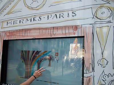 Hermes et ses vitrines du Faubourg St Honoré