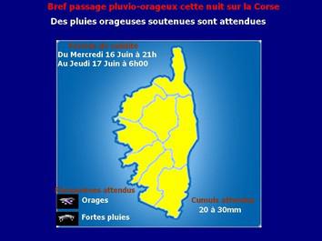 Nouveau passage pluvio-orageux demain sur la Corse
