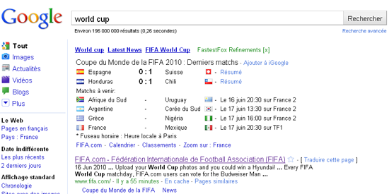 La coupe du monde c’est aussi sur google !