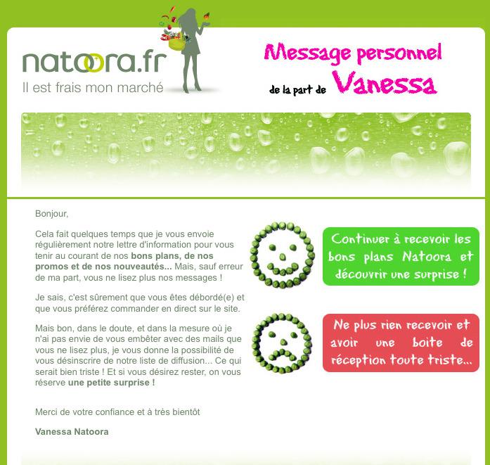 Natoora souhaite réactiver les destinataires de sa newsletter