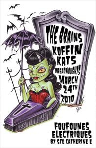 The Brains + Koffin Kats + Dreadnoughts aux Foufounes Electriques à Montréal le 24/03/10