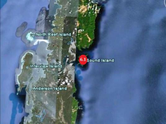 Les Îles d'Andaman frappées par un séisme majeur de magnitude 6,1, le 18 Juin 2010.
