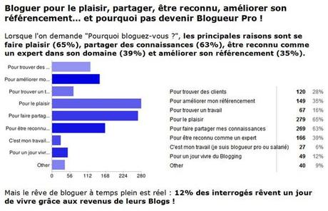 Pourquoi les blogueurs bloggent-ils ? étude sur les blogs francophones