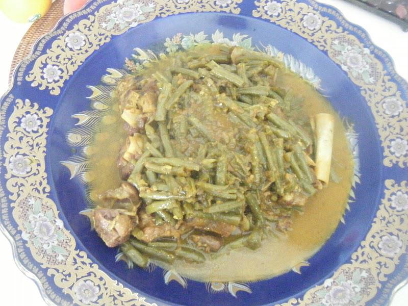 Poulet aux haricots verts et cristophines