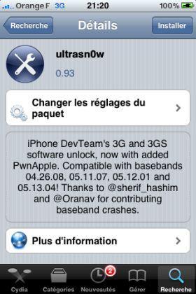 ultrasn0w 0.93 : desimlock sur iPhone 3G et 3GS !