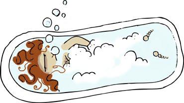 le bain du dimanche soir...1h au minimum...