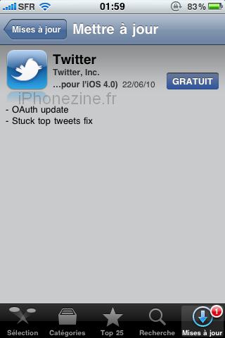Twitter for iPhone : mise à jour qui supporte le multitâche