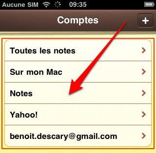 iphone notes sync 3 iPhone iOS4 : comment synchroniser l’application Notes avec Gmail et Yahoo Mail