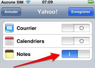 iphone notes sync 1 iPhone iOS4 : comment synchroniser l’application Notes avec Gmail et Yahoo Mail