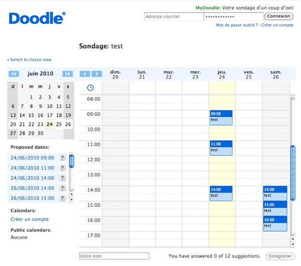 doodle 3 Doodle se branche à votre calendrier et celui de vos amis et collaborateurs 