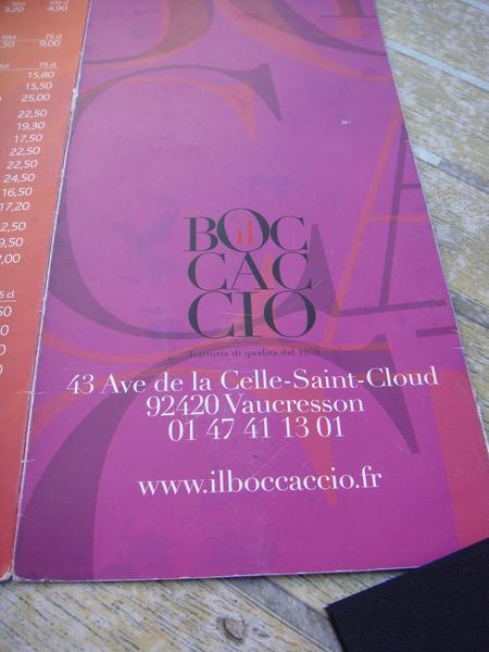 20100612 Bocaccio 0 carte0 Wanted : meilleures pizzas à louest de Paris (ChrisoScope)