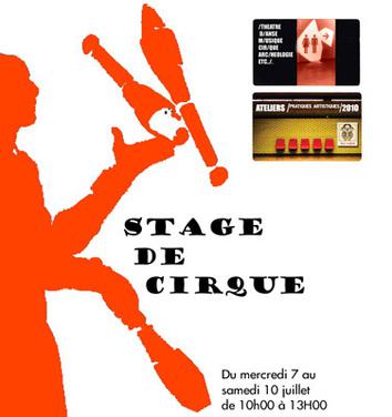 Stage Cirque gratuit pour les enfants du 7 au 10 Juillet à Ajaccio.