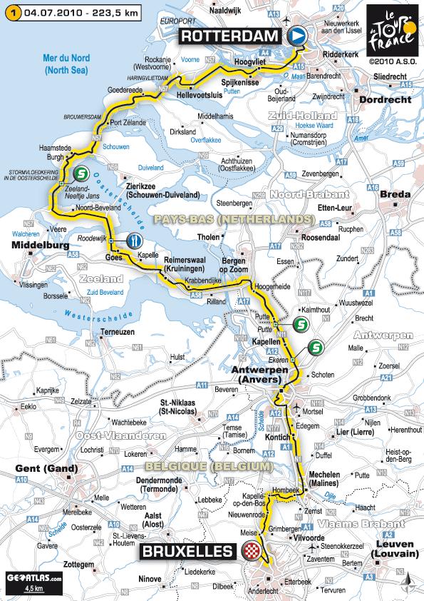 Tour de France 2010 - 1ère étape : Rotterdam - Bruxelles (223,5km)
