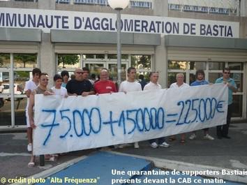 La Communauté d'aggolomération de Bastia apporte son aide au SCB.
